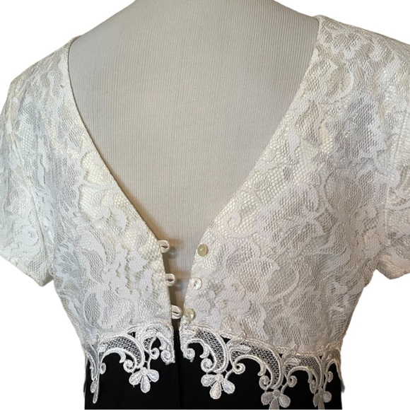 VTG 90s Gunne Sax Jessica McClintock Black White Lace Dress NWT NOS HoCo - Picture 8 of 16